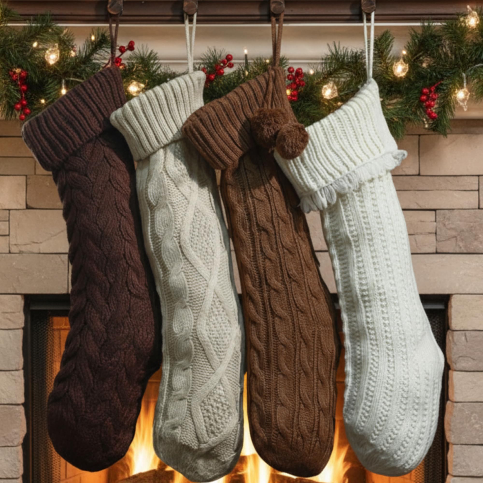 Photo 1 of ***MISSING PARTS***
Shyyween 4 Pack Cable Knit Christmas Stockings 18 Inch Farmhouse Large Rustic Neutral Knitted Stockings Ornaments Hanging Xmas Decorations for Family Holiday Party Decor (Classic Style)