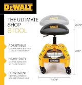 DEWALT DXSTAH025 Adjustable Height Stool with Steel Frame & Storage Shelf view 3