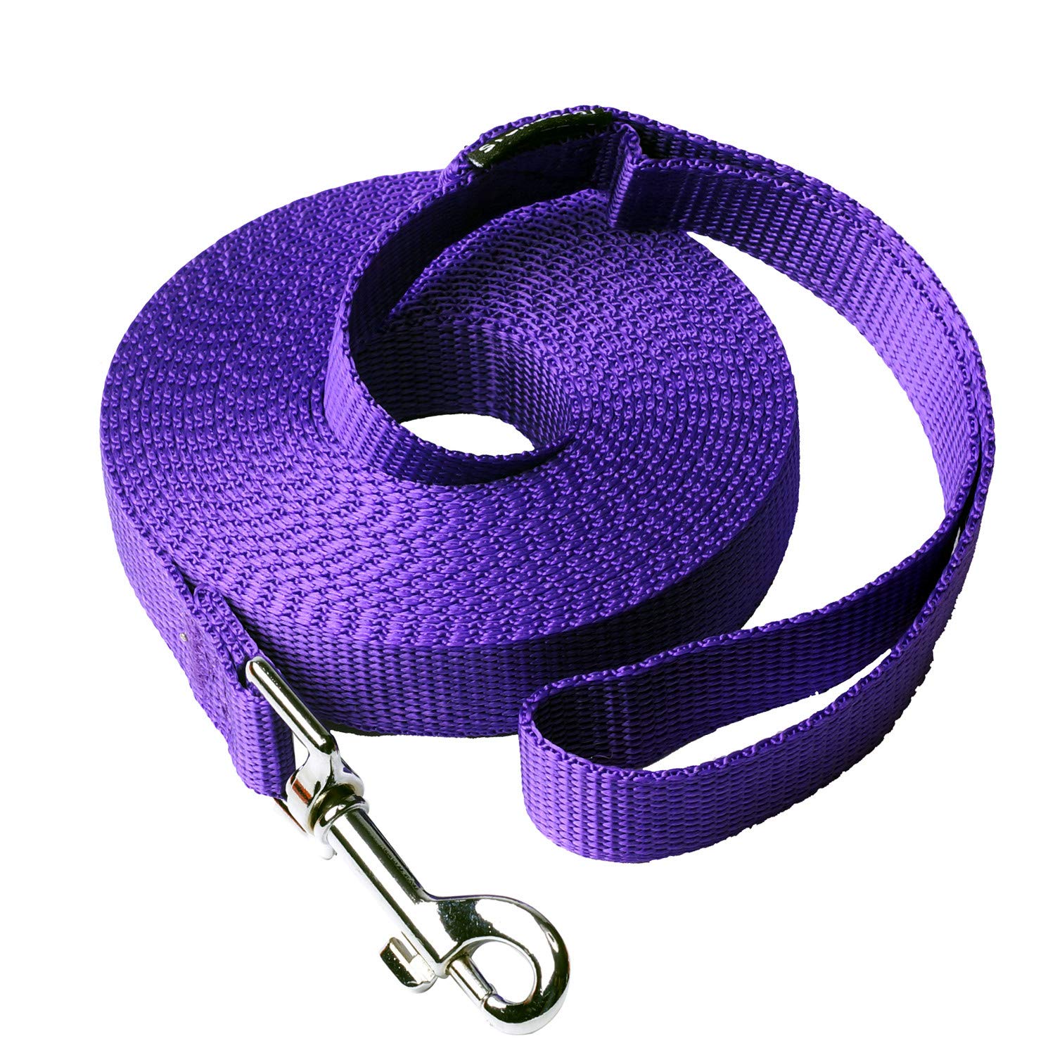Siumouhoi Dog/Puppy Obedience Recall Training Agility Lead - 15ft Long Training Leash，3/4in Wide - Great for Play, Camping, or Backyard (15Feet, Purple)