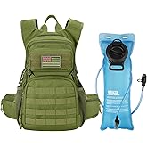CVLIFE Tactical Hydration Backpack with 3L TPU Water Bladder, 22L Hiking Backpack for Men Women, Heavy Duty Molle Water Backpack with Multiple Compartments for Cycling Running Hunting Camping