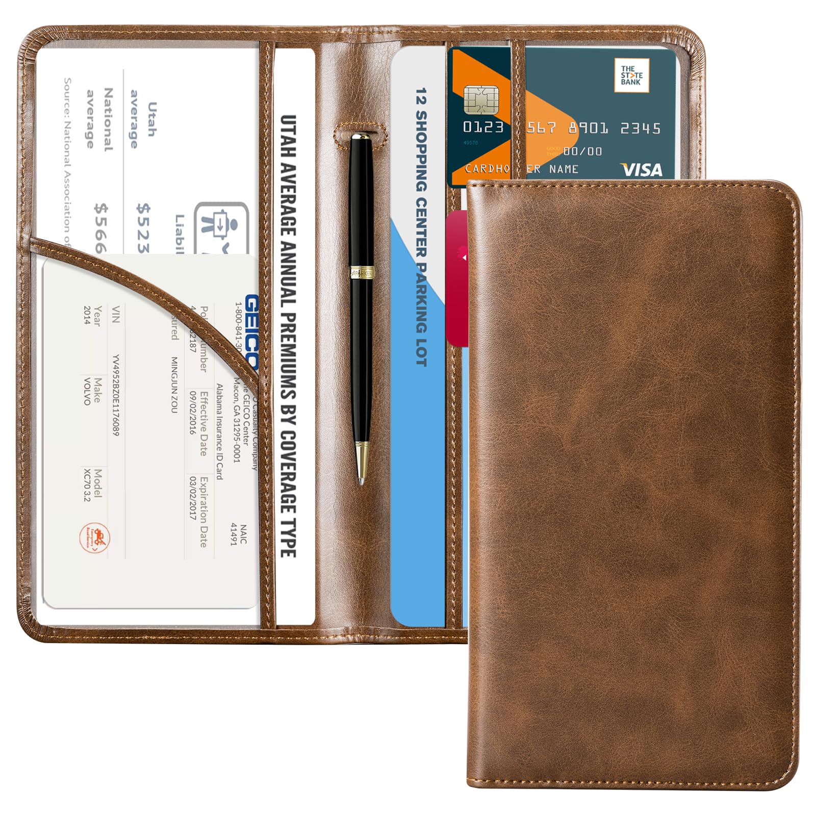 Photo 1 of CoBak Car Registration and Insurance Holder - Vehicle Glove Box Car Organizer,Auto Truck Comparment Accessories Case with Magnetic Closure for Driver License,Cards