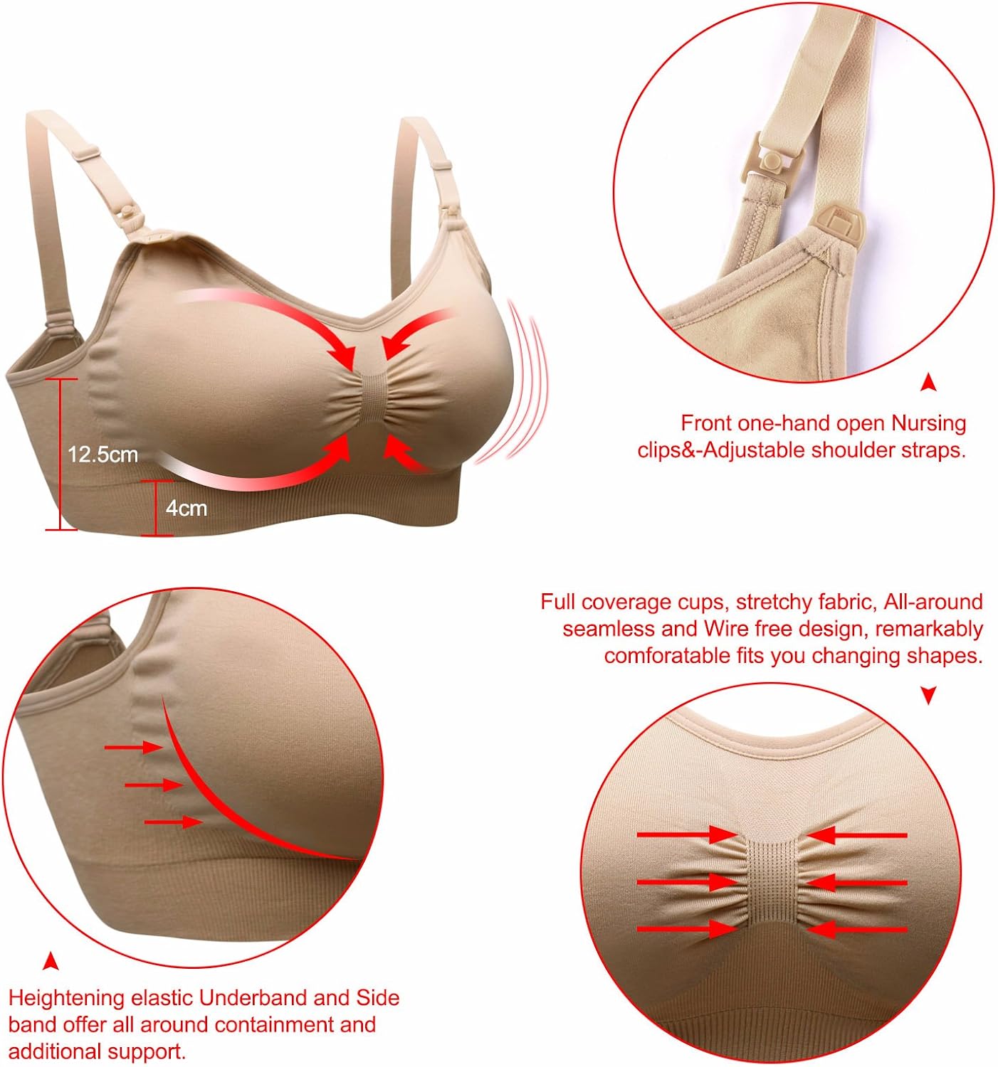 DAISITY Womens Seamless Sleep Nursing Bra for Breastfeeding Clip Down Maternity Bras Pack of 3 at  Women’s Clothing store