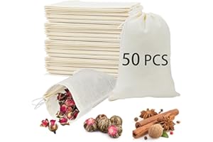muslin bags 3x4 small cloth bags with drawstrings small reusable muslin bags (50)
