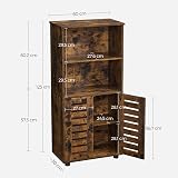 VASAGLE Floor Standing Cabinet with Louvered Doors Rustic Brown BBK161T01 view 3