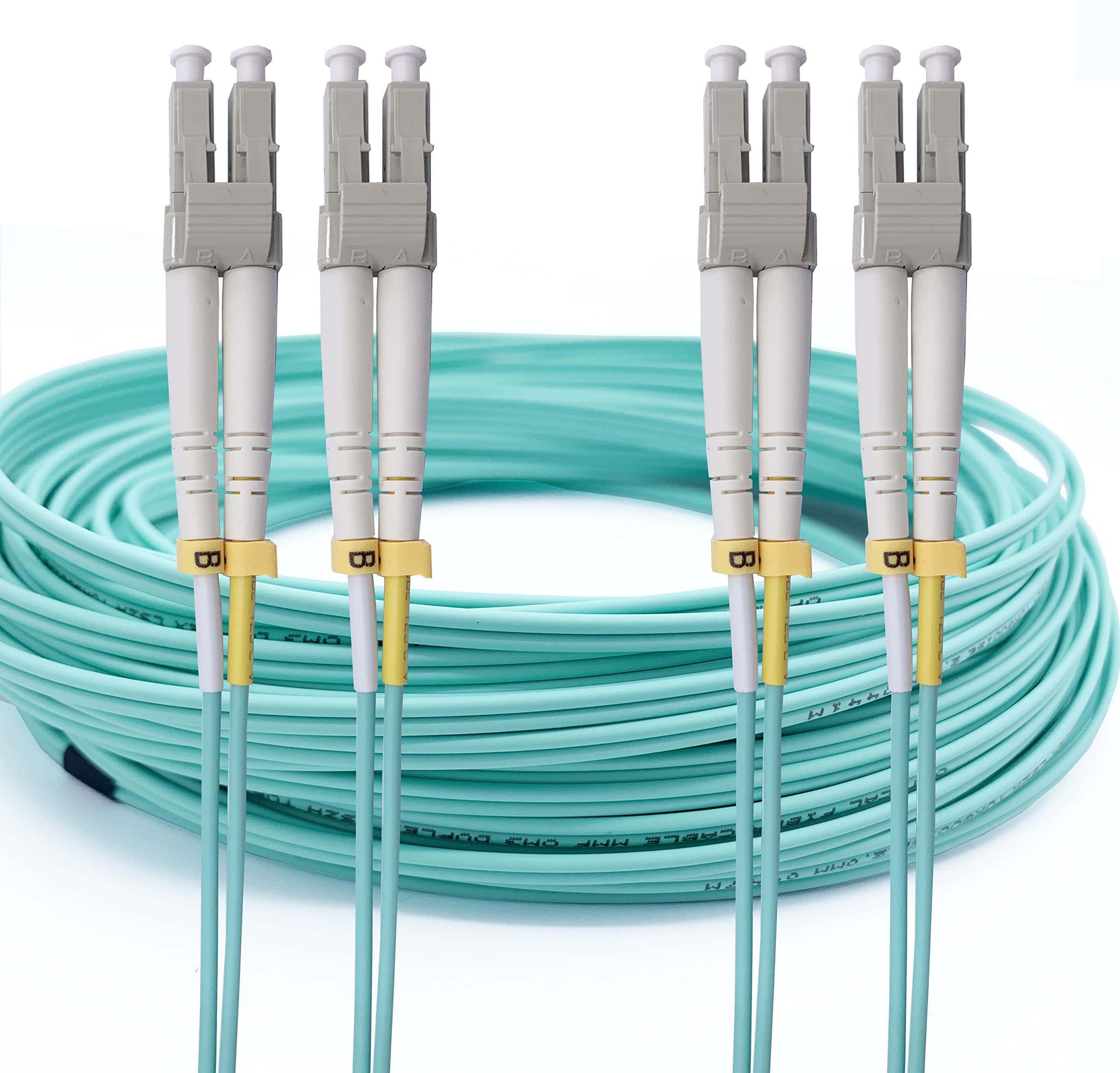 Elfcam Fibre Optic Cable LC/UPC to LC/UPC OM3 Multimode Duplex Fibre Optic Cable 50/125um LSZH 5M Pack of 2
