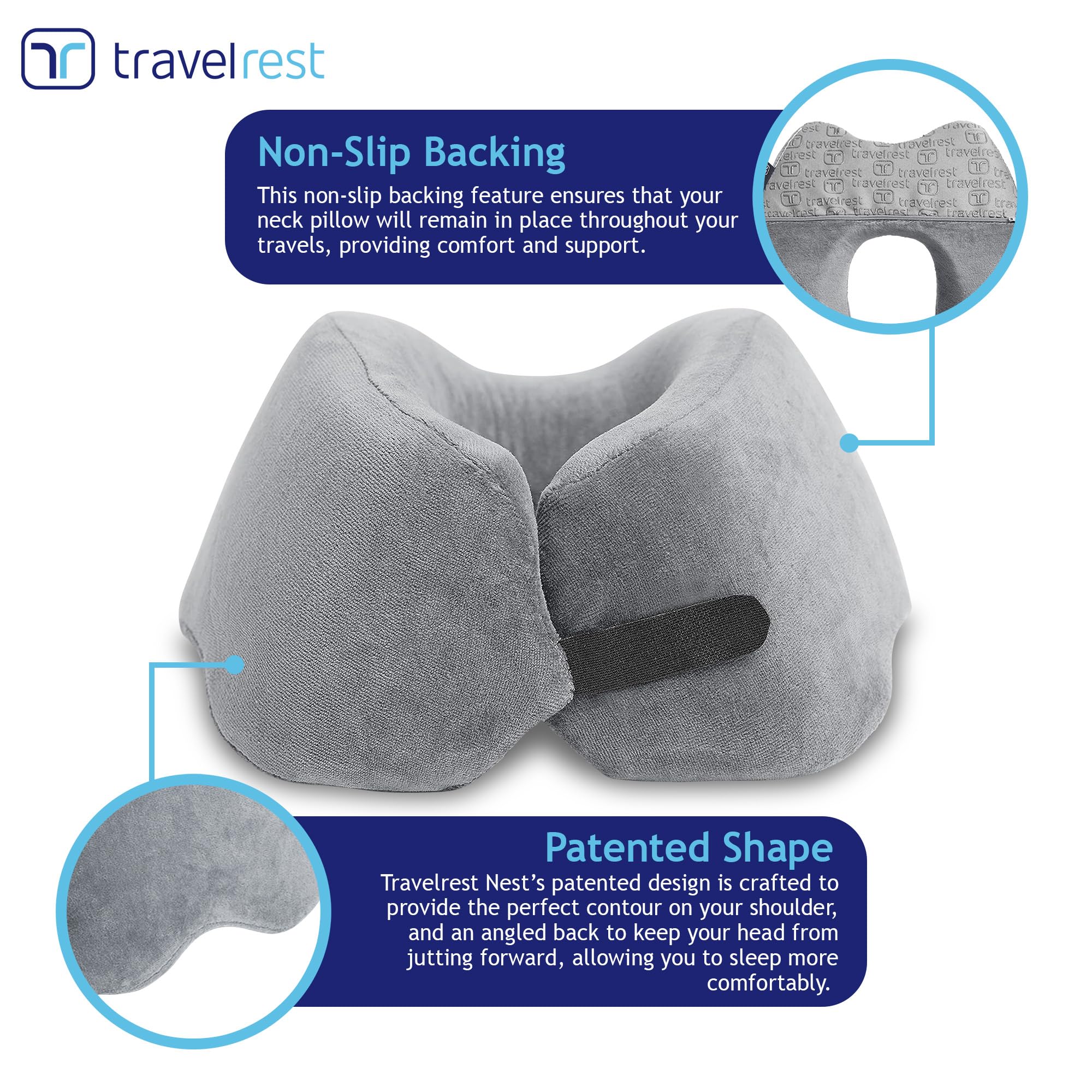 TRAVELREST Nest Memory Foam Travel Pillow & Neck Pillow Advanced Neck