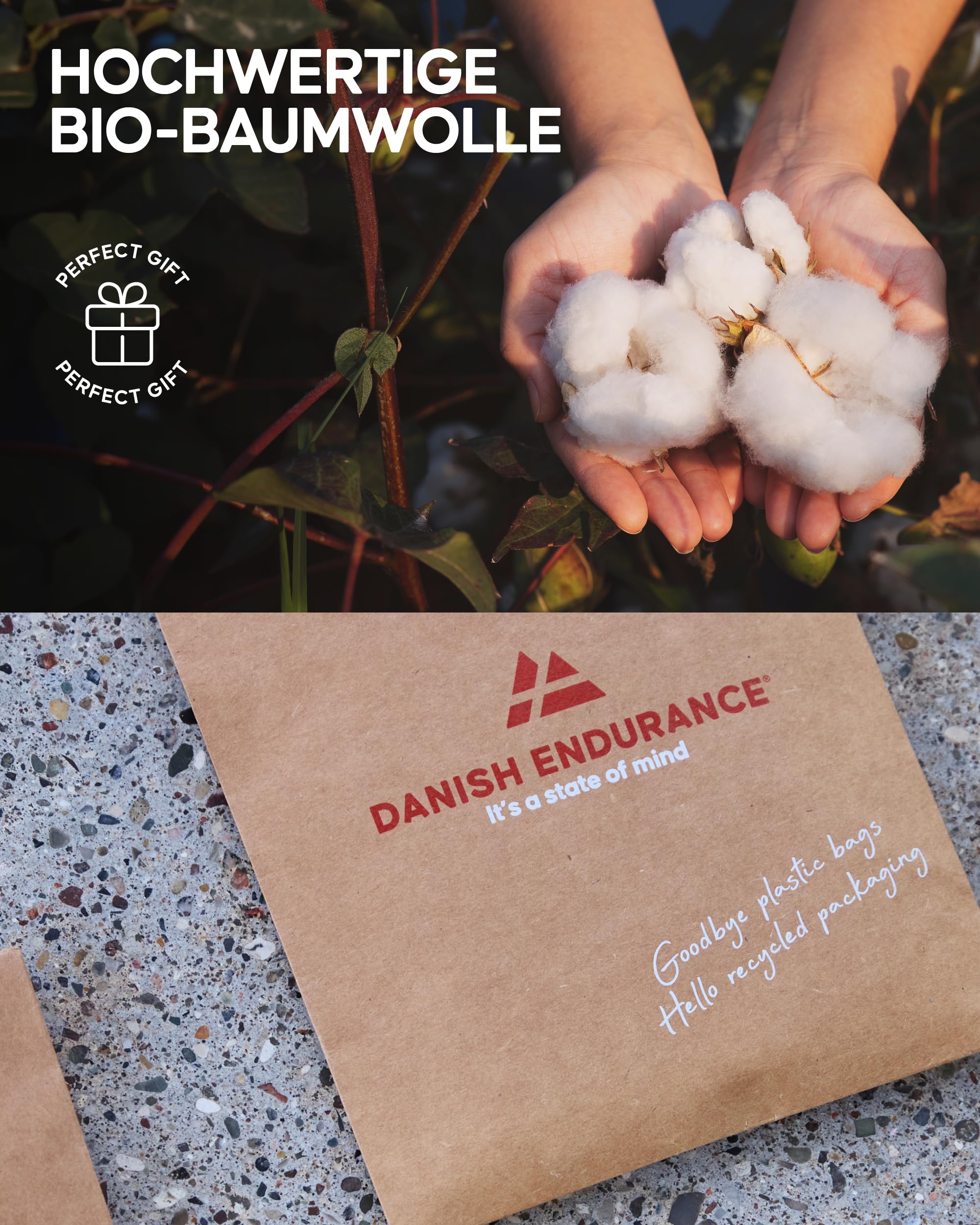 DANISH ENDURANCE Premium Poloshirt Herren Kurzarm (1er | 2er Pack), Piqué Qualität aus Bio-Baumwolle, Weiß, L 6