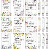 Sayglossy 36 Pcs Spanish Christian Gifts Included Bible Verse Notebooks and Pens Bulk Regalos Cristianos En Espanol Religious Prayer Scripture Gift for Women Men(Floral Style)