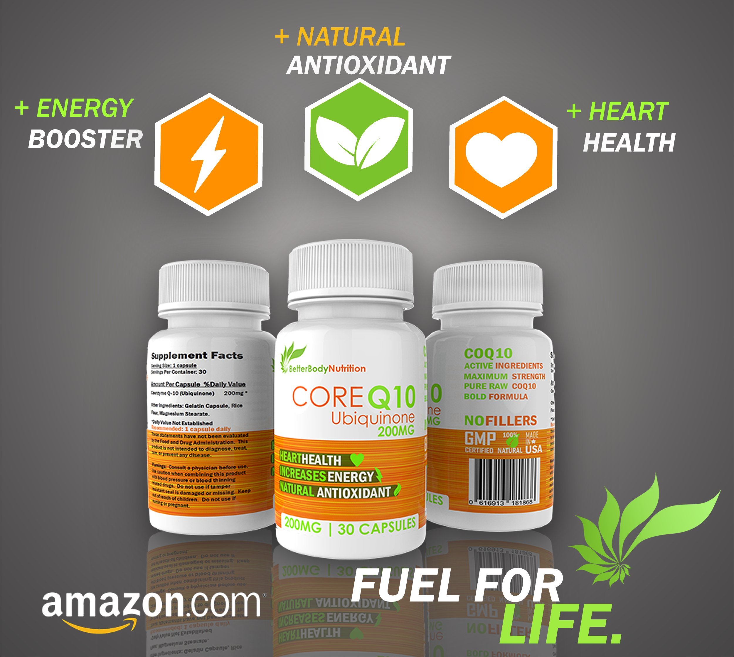 #1 Supremely Potent Coq10✮Coreq10✮ + Free Bonus Guide By Betterbody Nutrition 200Mg Of 100% Pure Ubiquinone For High Absorption, Coenzyme Q10 Provides Hearth Health, Powerful Antioxidants, Anti Aging Benefits & Natural Energy Booster. Experience The Best (616913181868)