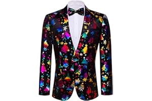 Barry.Wang Blazer for Men Paisley Sport Coat Lightweight Suit Jacket Regular Tuxedo Flower Mardi Gras Carnival Gift