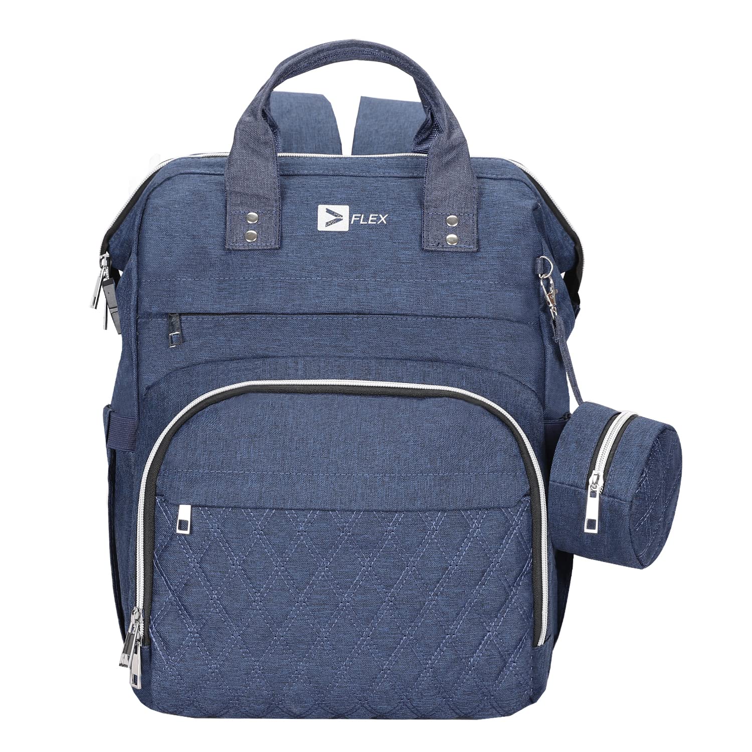 Flex Baby Diaper Changing Backpack | Hospital Bag | Multifunction Mummy Bag With Pacifier Pouch & Hidden Pocket | USB Charging Interface (Blue)