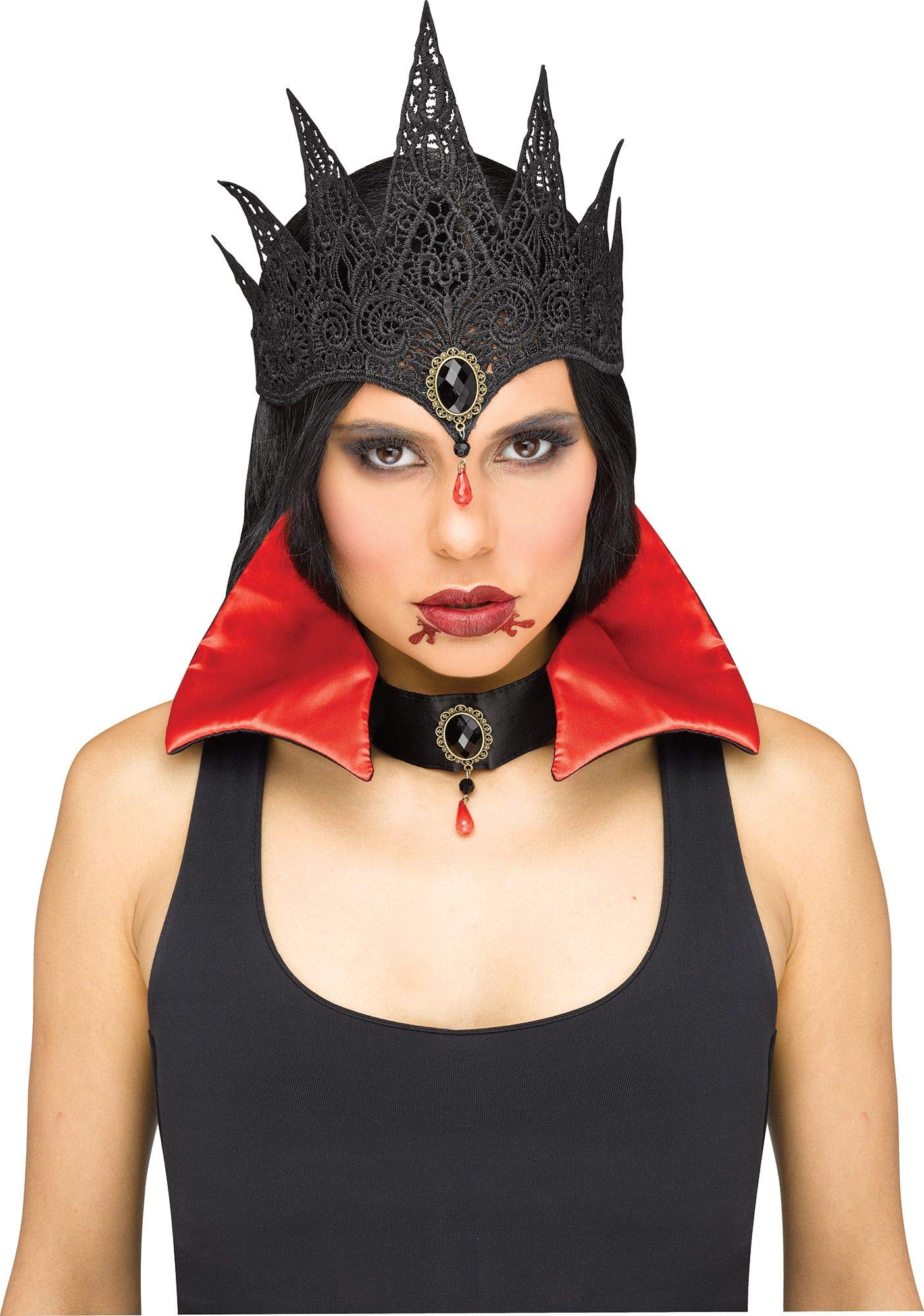 shoperama Set of 3 Vampire Tiara Lace Collar Collar Adhesive Tattoo Halloween