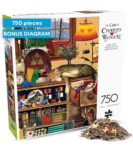 Jigsaw Puzzles Charles-Wysocki Cat 1000 Piece Jigsaw Puzzle