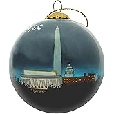Blown Glass Christmas Ornament | Washington Monument at Night | Hand Painted Inside | Original Art | Includes Gift Box