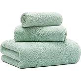 MICROFI New Microfiber Bath Towel Set, 3 Piece, Oversize, Quick Dry, Lint Free, Includes Body, Hand and Face Towels