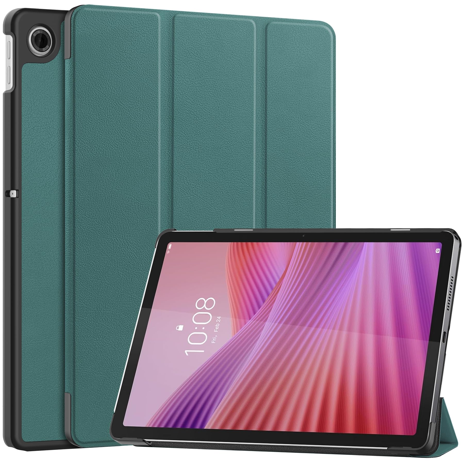 YRH for Lenovo Tab 10.1 inch 2025 (Model: TB311FU/TB311XU), PU Leather Stand Protective Hard Shell with Auto Sleep-Wake, Green