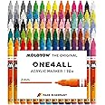 Molotow ONE4ALL Acrylic Paint Marker Complete Set, 1mm and 2mm, Assorted Colors, 70 Markers Per Set, 1 Set Each (200.188)