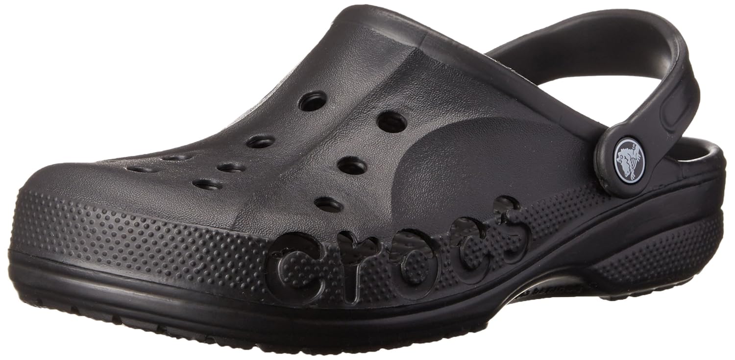 crocs unisex black slip-on clog - m9w11