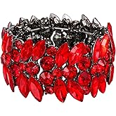 EVER FAITH Women's Stretch Bracelet Marquise Crystal Art Deco Hand Chain Wedding Bridal Jewelry