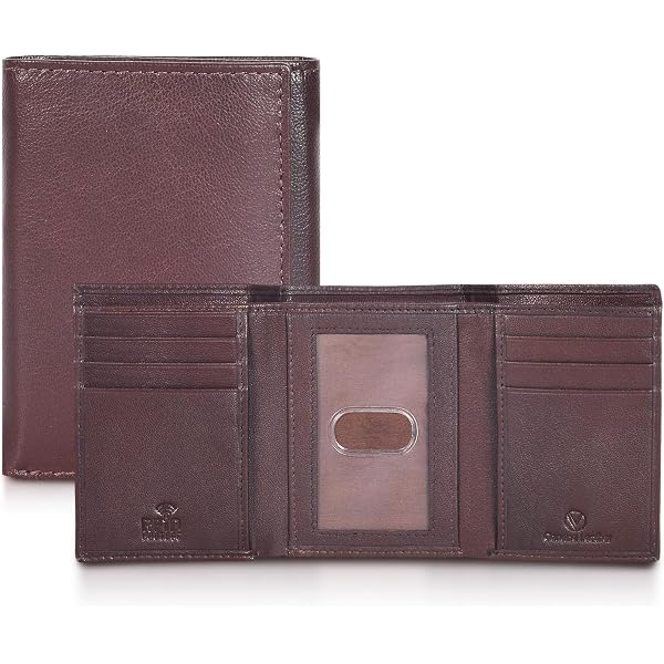 CALGARI Italian Buffalo Leather Men's Wallet - RFID Blocking Trifold With 8 Card Pockets & Gift Box - View #3