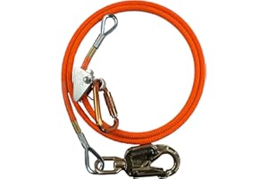 ProClimb Steel Core Flipline Kit (1/2 inch x 12 feet) - Adjustable Tree Lanyard, Low Stretch, Cut Resistant – for Fall Protection, Arborist, Tree Climbers