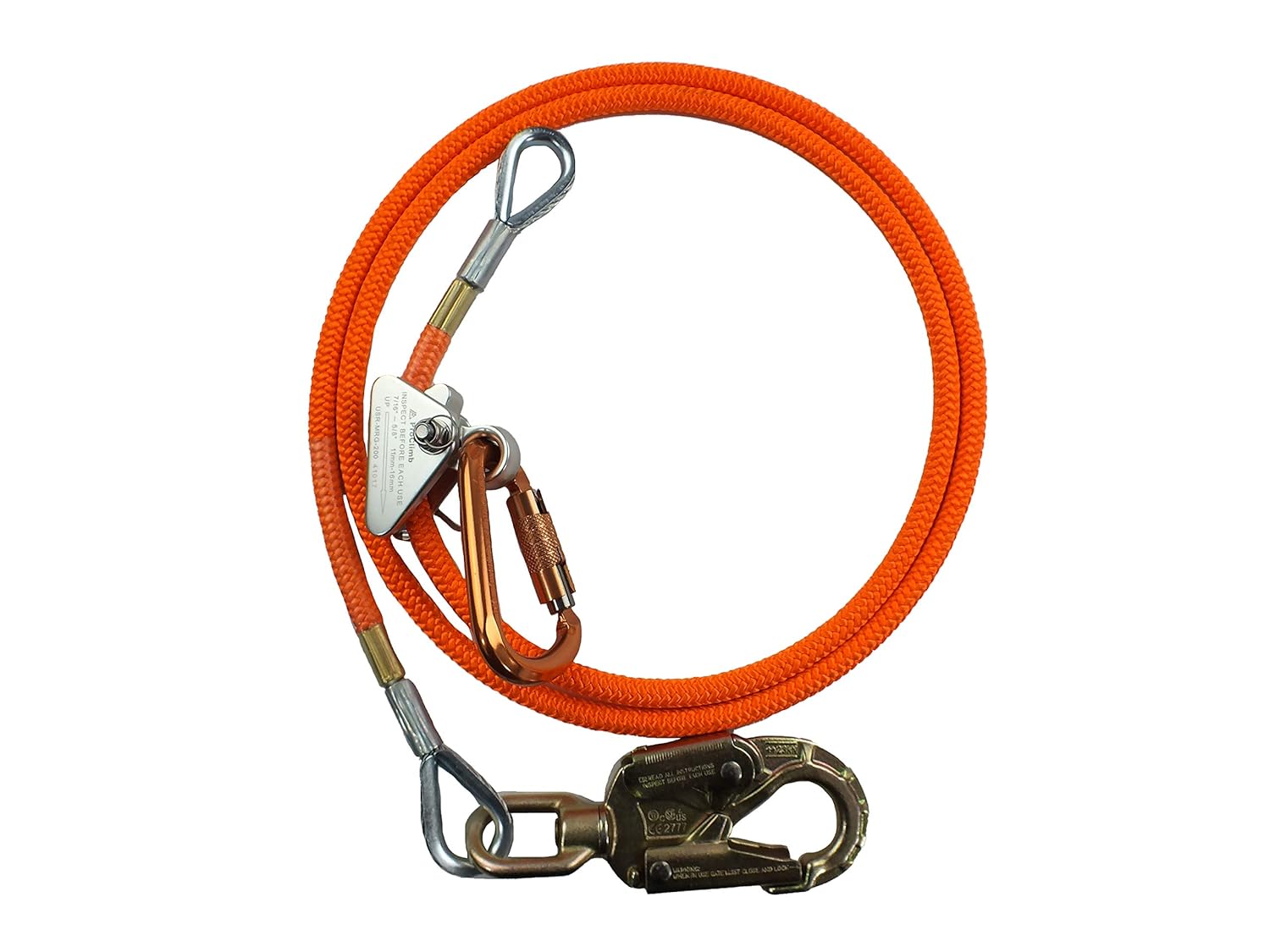 ProClimb Steel Core Flipline Kit (1/2 inch x 8 feet) - Adjustable Tree Lanyard, Low Stretch, Cut Resistant – for Fall Protection, Arborist, Tree Climbers: Industrial & Scientific