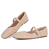 CELNEPHO Nude Flats for Women Square Toe Ballet