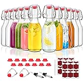 Accguan 8oz Flip Top Glass Bottle,Swing Top Beer Bottle for Kombucha, Kefir, Vanilla Extract, Beer, Beverages, Oil, Vinegar, Beer, Soda,Leak Proof,Juice, Tea(12pcs)