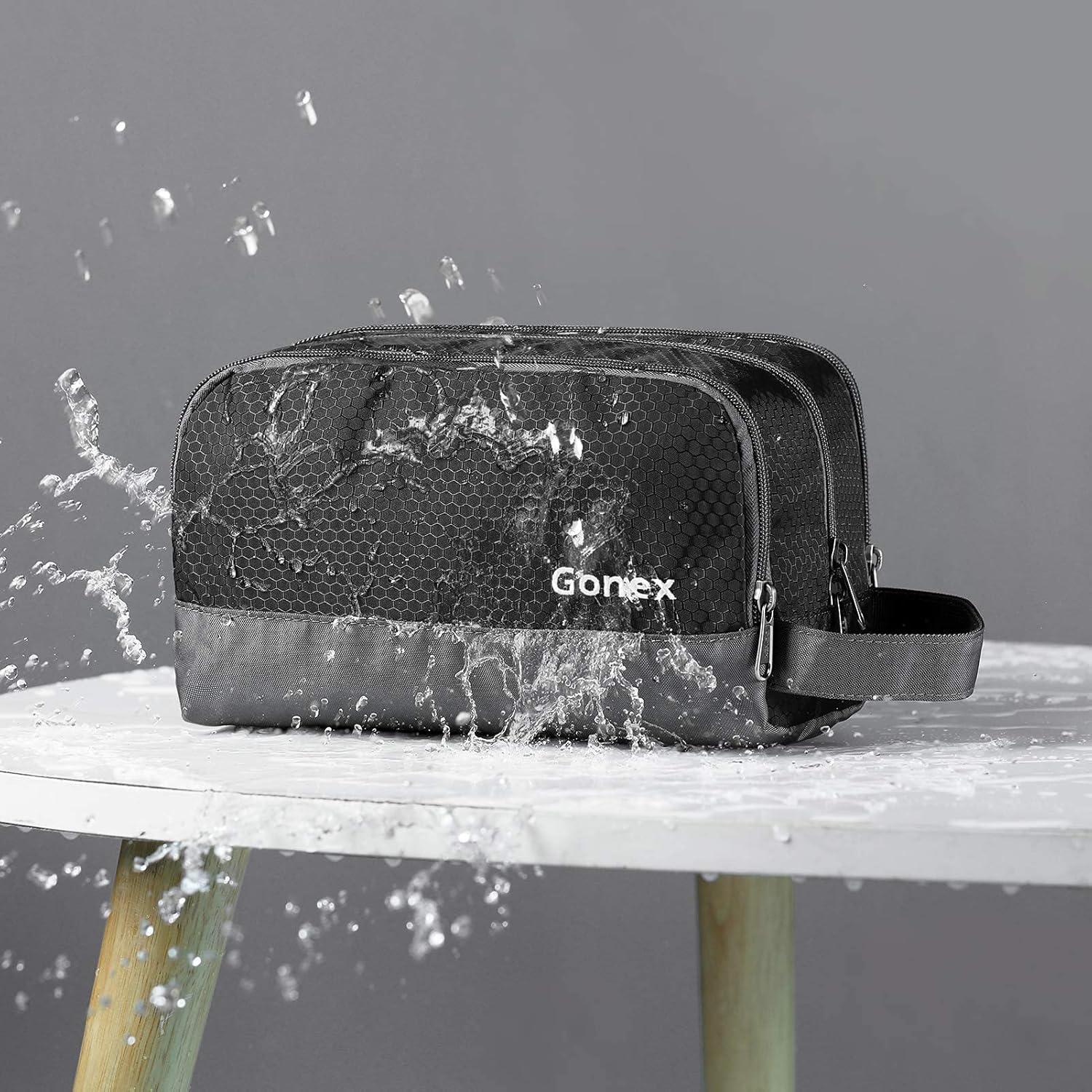 Travel Toiletry Bag Nylon, Gonex Dopp Kit Shaving Bag Toiletry Organizer Black : Beauty
