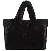 Tote Bag large Shoulder Bag Fleece Faux Fur Hobo Tote Bag Handbag Retro Bag Solid Color Big Purse