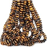 ICAI Beads 5x8mm Natural (Tiger Eye, 5x8) Beads Rondelle Spacer Loose Beads for Jewelry Making DIY Crafts Design 1 Strand 15" APPR