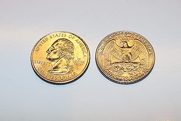 Amazon Com Pair Of Real Double Sided Quarters 1 Two Headed And 1 Two Tailed Coin 1 X Double Headed Quarter 1 X Double Tailed Quarter By Quick Pick Magic Toys Games