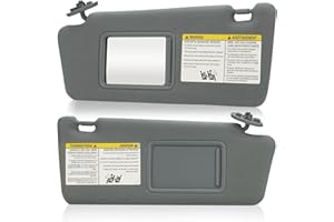 HKPARTS Left Driver & Right Passenger Side Sun Visor SunVisor Without Light for 2005-2012 Toyota Tacoma 74320-35C10-B0,74320-04181-B1,74320-35B50-B0,74310-35C20-B0, 7431004111B1 (Gray)