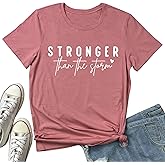 BLACKOO Women Stronger Graphic Tees Cute T-Shirts