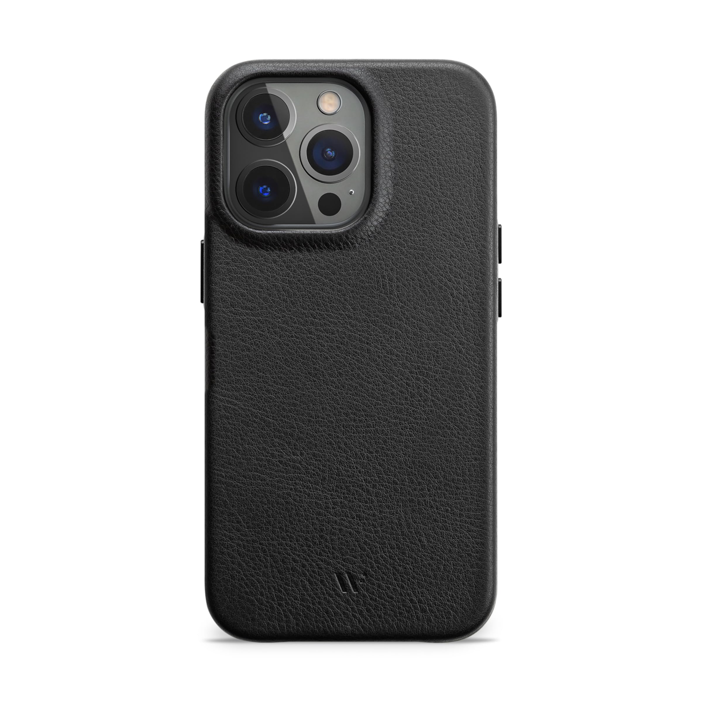 WIIUKA Case for iPhone 13 Pro Max, German Leather, Extra Thin, Premium Mobile Phone Case, Qi, Black