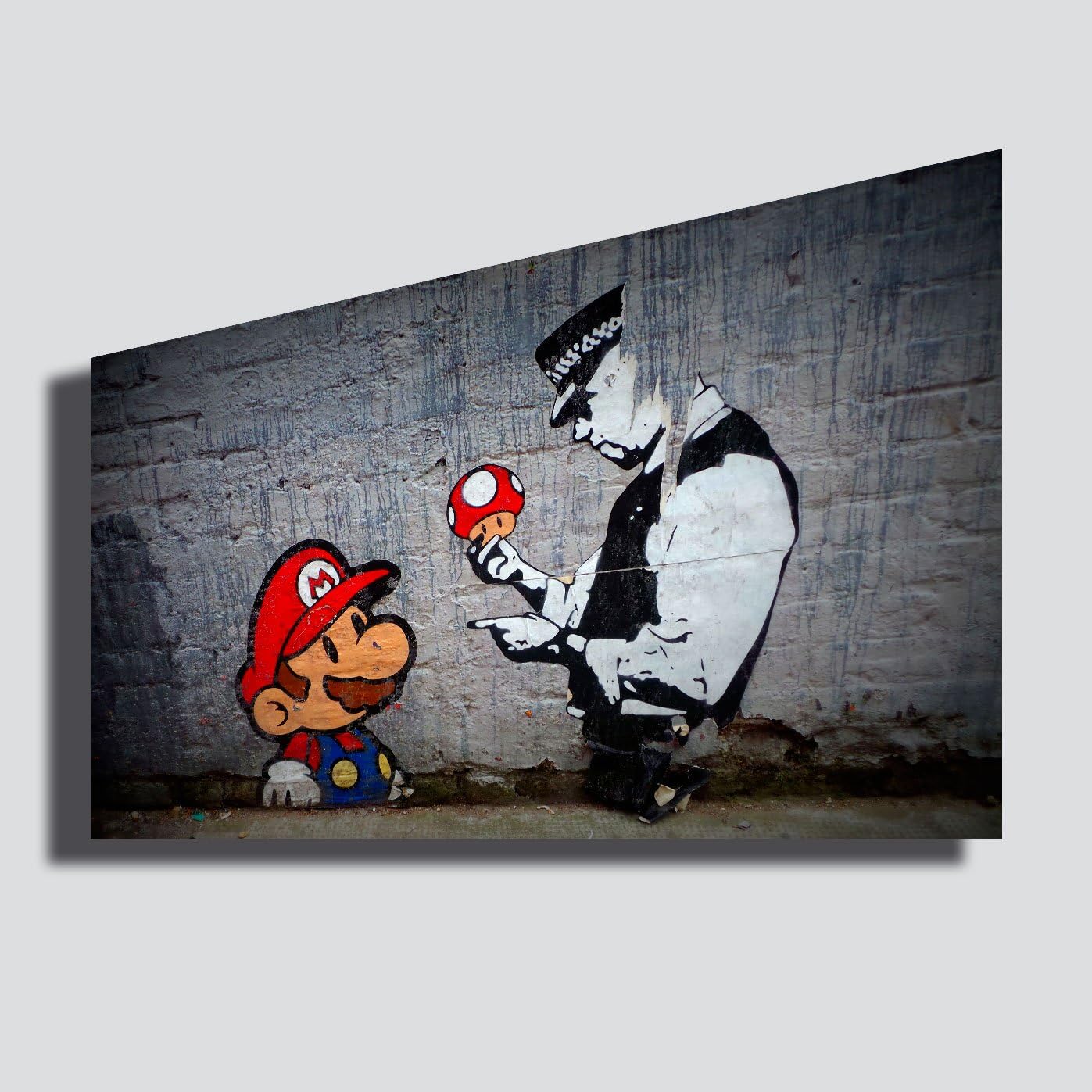 Quadro BANKSY Super Mario street art murales RIPRODUZIONE STAMPA SU