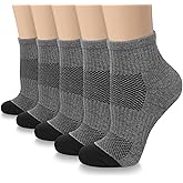 5 Pairs Copper Compression Socks for Women & Men - Ankle Plantar Fasciitis Arch Support Running Socks for Athletic