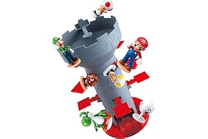 EPOCH Games Super Mario Tabletop Blow Up! Shaky Tower Balancing Game, Multiplayer Family Game for Ages 4+