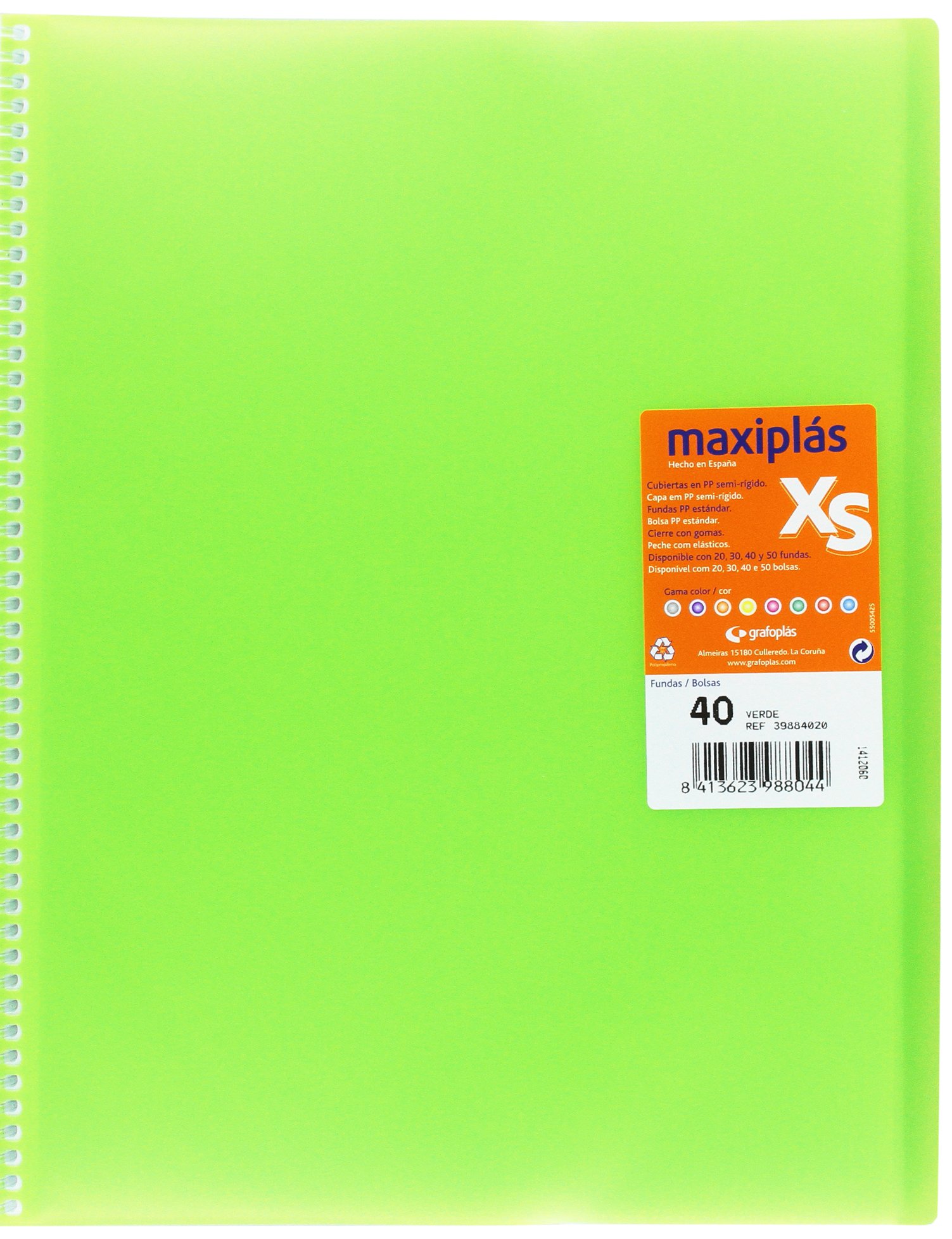 Grafoplas 39884020 – Folder with 40 Pockets, Green, A4