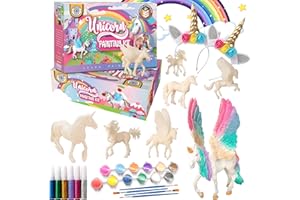 COASTLINE CRAFT Unicorn Painting Kit for Girls - STEM Certified Unicorn Craft for Girls Ages 4-6 & up- Paint Your Own Arts and Crafts Includes 2 DIY Headbands & 8 Kids Painting Crafts for Fun Screen-Free Play