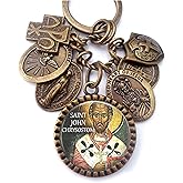 St. John Chrysostom Keychain, Necklace or Clip, Patron Saint, Catholic Confirmation Gift