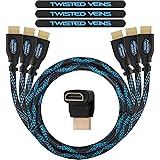Twisted Veins HDMI Cable 3 ft, 3-Pack, Premium HDMI Cord Type High Speed with Ethernet, Supports HDMI 2.0b 4K 60hz HDR on Mos