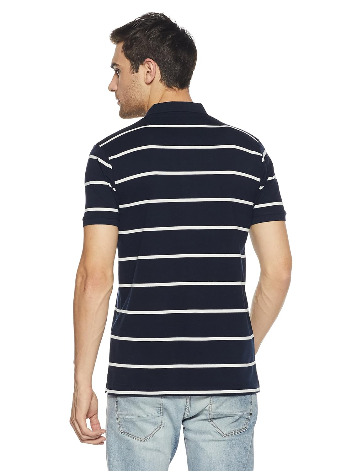 get in men's striped regular fit polo