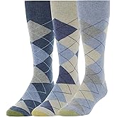 GOLDTOE mens Carlyle Argyle Crew Dress Socks, 3-pairs