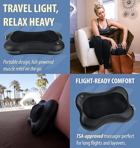Zyllion Shiatsu Back and Neck Massager with Heat 3D Electric Kneading  Deep Tissue Massage Pillow for Muscle