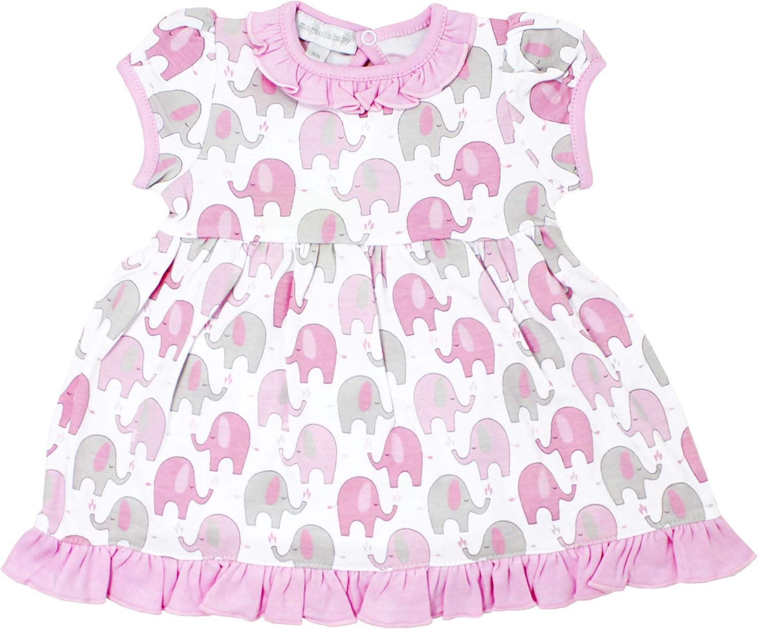 Magnolia Baby Baby Girl Elephant Printed S/S Dress Set Pink