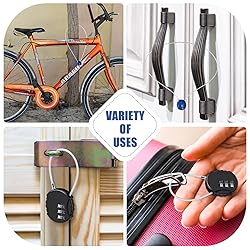 6 Pieces Cable Locks Combination Locks Cable