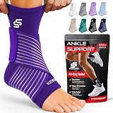 SS Sleeve Stars Ankle Brace with Removable Strap Dark Purple 10-12 in