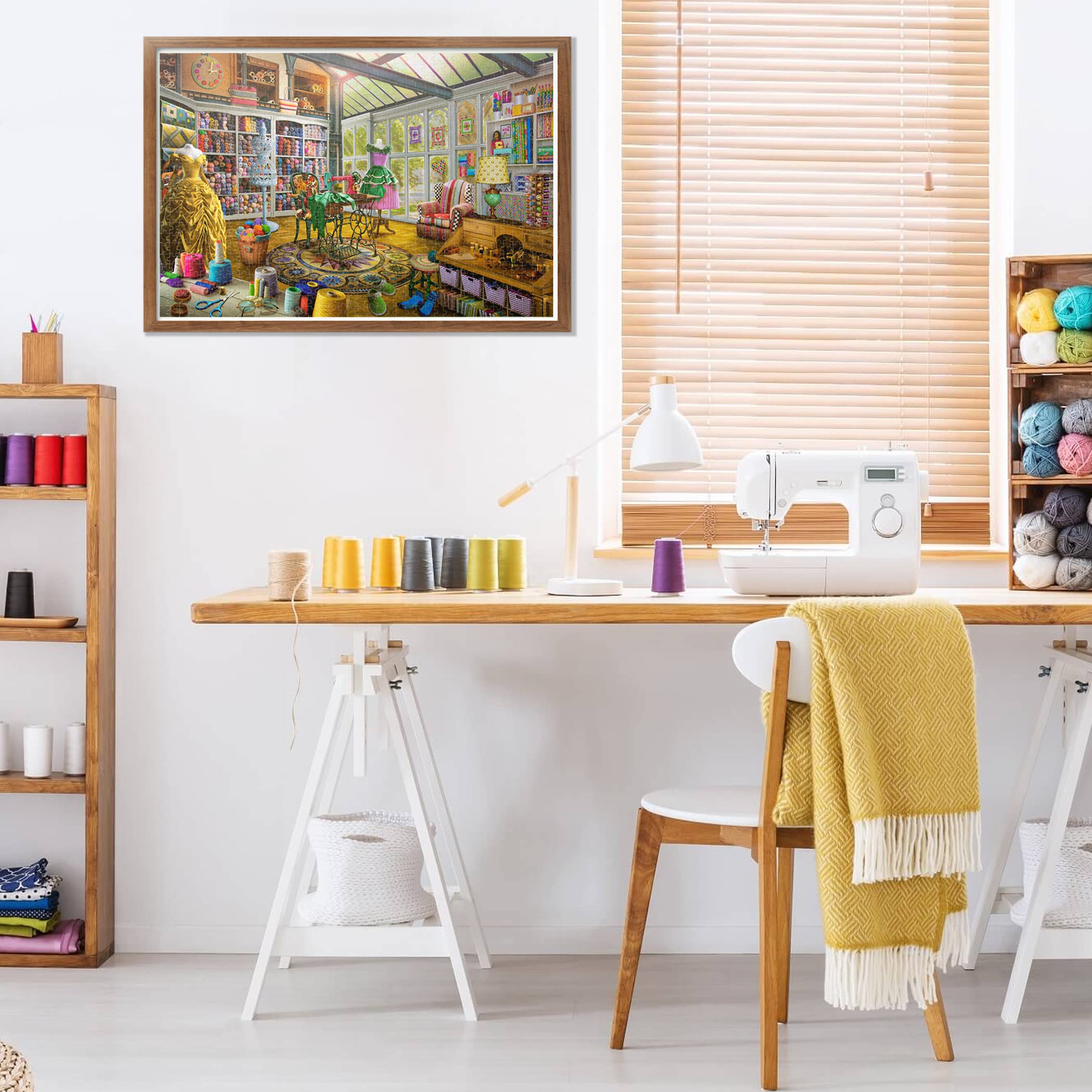 Lavievert Wooden Jigsaw Puzzle 1000 Piece Puzzle for Adults - Sewing Room