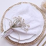 JINVASE Cloth Napkins with Fringe Gauze Napkins Set